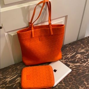 Michae Kors Orange Tote and iPad cover